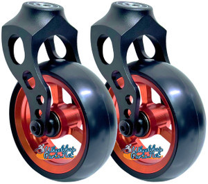 Aluminum Caster Fork Assembly With 5x1.40 Soft Roll Caster-Orange Rim