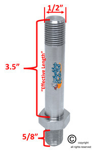 CSB035 - 3.5" STAINLESS STEEL STEM BOLT WITH NUTS AND WASHERS. SET OF 2