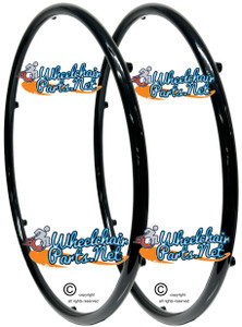 X-Core 3 Spoke 25" (559) Aluminum Black Anodized Pushrim WITH 6 Rivnuts. Sold as pair