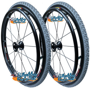 24"  (540) Swan® 16 Spoke Wheel & All Terrain Grey Tire - Set of 2