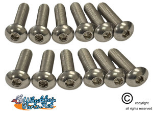 Mounting Screw For Seat Upholstery M5-8x20 Hex Cap, Stainless Steel. Pack of 12