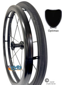 OPTIMAX 24" (540) Black Hard Anodize Pushrim with 6 Tab.  Style. Set of 2