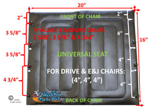 20" X 16" UNIVERSAL VINYL SEAT. BLACK & DARK BLUE AVAILABLE