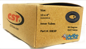 I083P- 13X4" (410X350-6) Standard Tube, 90 out valve. Sold as pair.
