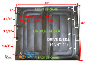 SEAT 18" X 16" UNIVERSAL, VINYL . BLACK & DARK BLUE AVAILABLE