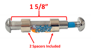 AX019  Caster Fork Axle, 5/16" With Spacers  x 1 5/8". Sold as Pair