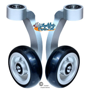 Single Sided Aluminum Caster Fork (Silver) Assembly With 3"x1" Silver Wheel. Set of 2