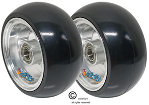 3" x 1.4" Caster Wheel With Aluminum Rim and 5/16" Bearings.