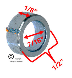 CASTER WHEEL SPACERS 7/16" ID x 1/8" SPACER. Sold as pack of 4pcs