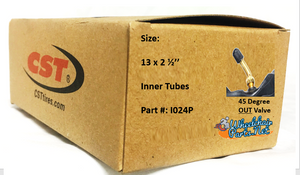 I024P - 13 x 2.50" (250-8) Standard Tube, 45 out valve. Sold as pair.