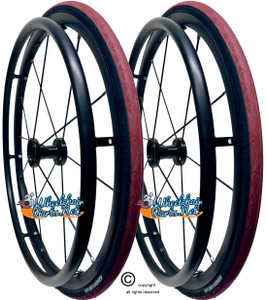 24" x 1" 12 Spoke, Cyclone Omobic Wheel With Kenda Kontester RedTire Tire. Set of 2