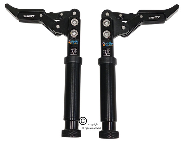 SHIVLCK-AX ADJUSTABLE Scissor Wheel Lock (Brakes). Fits Most Standard Wheelchairs. Black Color. Set of 2
