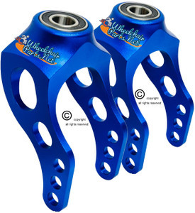 5" Aluminum Caster Fork With Curved Arms- Blue Anodized. Price is for a set of 2 Forks