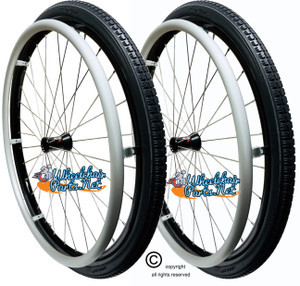 24"x1 3/8" (540) - SPINERGY 30 SPOKE REAR WHEEL WITH SOLID BLACK COLOR EVERYDAY TIRE
