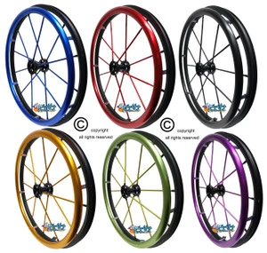 SHIVOLUX 24" (540mm) 12 Aluminum Spokes Wheel WIth Big Center Hub &  Aluminum Pushrim. Set of 2