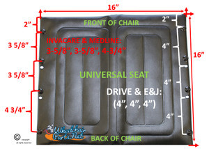 SEAT 16" X 16" UNIVERSAL VINYL. BLACK & DARK BLUE AVAILABLE