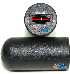 BLACK 1/2" FLAT WHEEL LOCK HANDLE RUBBER TIP.  E&J TYPE.