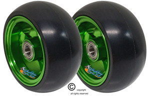 3" x 1.4" Caster Wheel With GREEN Aluminum Rim and 5/16" Bearings.