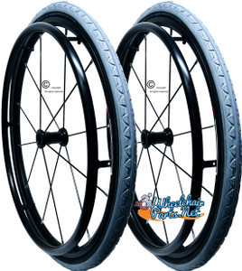 24" x 1" Sentinel 12 Spoke Wheel With All Schwalbe Downtown Grey Tires. SOLD AS PAIR