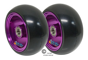 3" x 1.4" Caster Wheel With PURPLE Aluminum Rim and 5/16" Bearings.