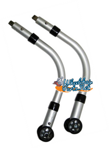 REAR TYPE ANTI-TIPPERS, PUSH BUTTON/ROLLER, SILVER ALUMINUM.