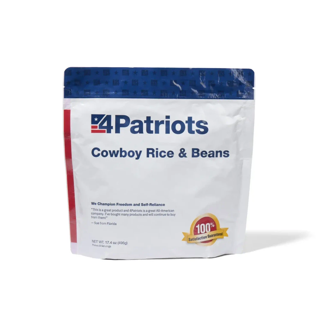 Cowboy Rice & Beans Emergency Food Pouch | 8 Servings | 4Patriots