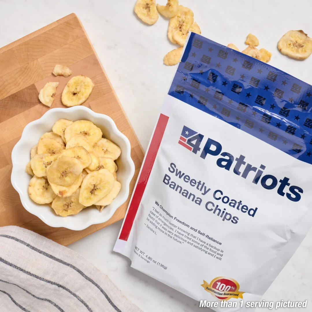 Sweetly Coated Banana Chips Emergency Food Pouch | 8 Servings