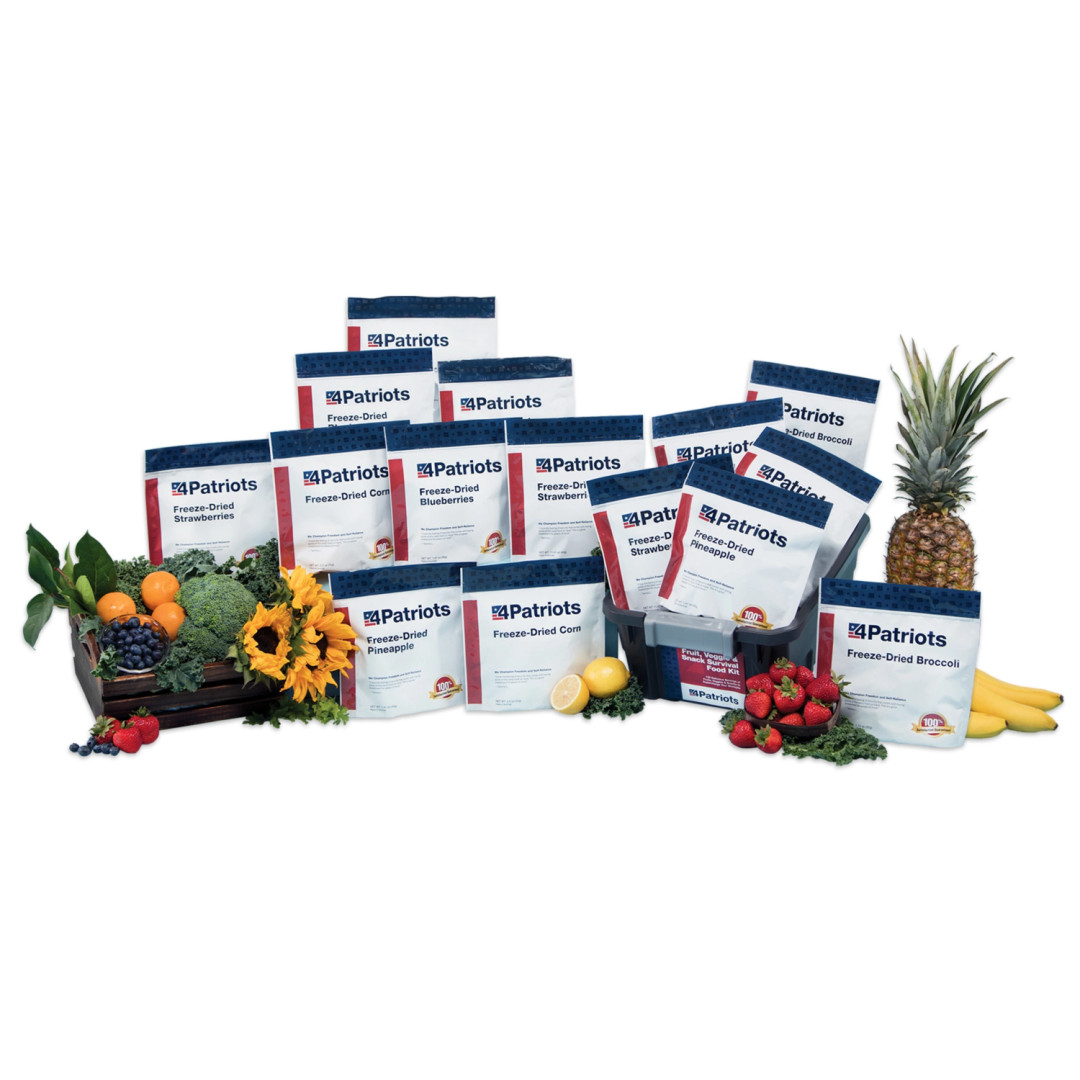 Fruit, Veggie & Snack Survival Food Kit | 120 Servings | 4Patriots