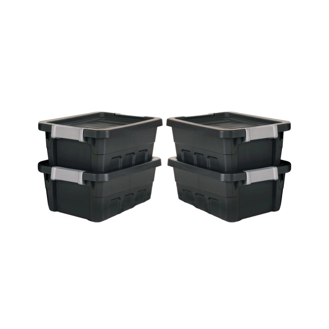 Small 4-Gallon Water-Resistant Stackable Storage Totes 4Patriots