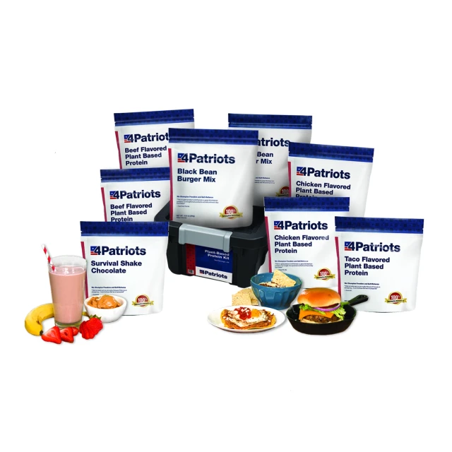 Plant-Based Protein Survival Food Kit | 64 Servings | 4Patriots