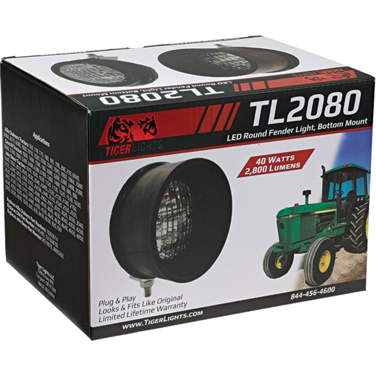 LED Round Tractor Light (Bottom Mount) TL2080 Agricultural LED
