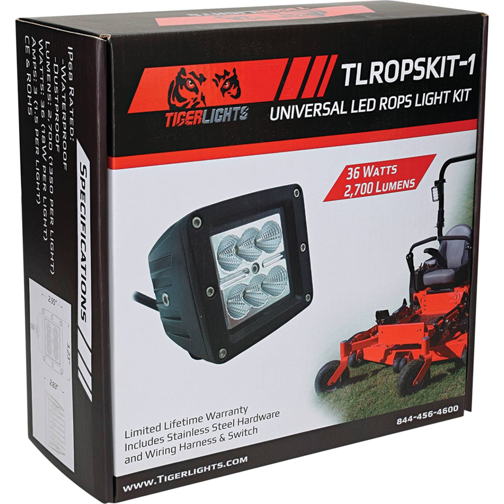 Universal LED ROPS Light Kit 12-24V, 3 Amps, 2700 Lumens, 36 Watt ...