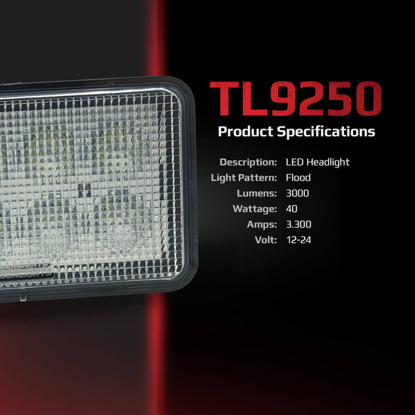 LED Flush Mount Cab Headlight for MacDon, TL9250 Agriculture LED