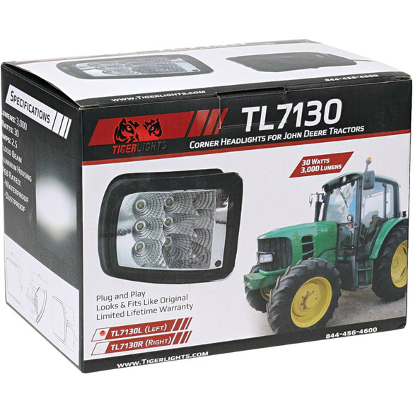 Left LED Work Light for John Deere 5070M, 5080M, 5080R, 5080RN AL172569; TL7130L Left LED Work Light for John Deere 5070M, 5080M, 5080R, 5080RN AL172569; TL7130L