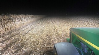 Tractor at night