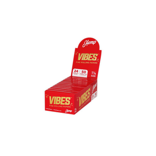 Vibes Hemp Rolling Papers 1-1/4 Size - Red