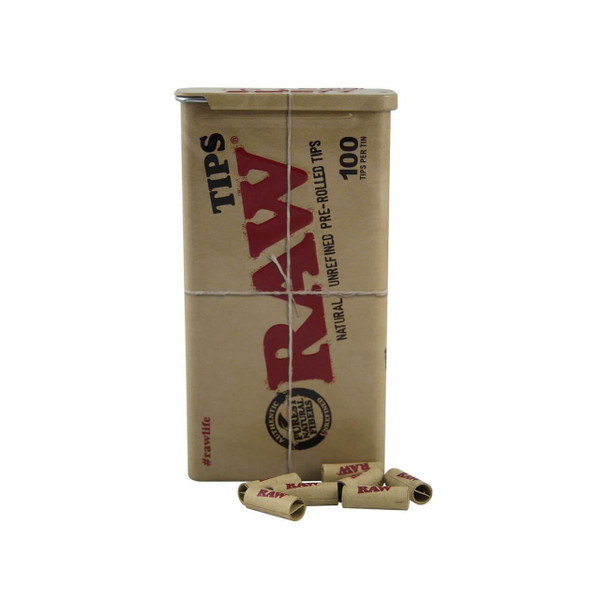 RAW Pre Rolled Tips Tin  100 Per Tin