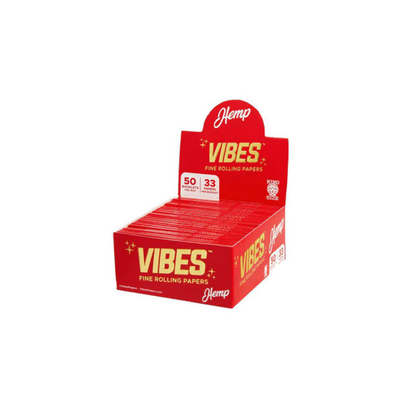 Vibes Hemp Rolling Papers King Size Slim - Red