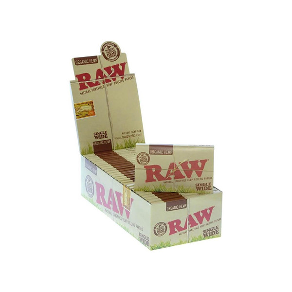 RAW Natural Single Wide Organic Hemp Double Rolling Papers