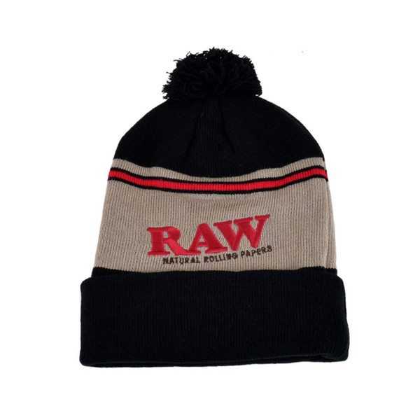 RAW - Pompom Hat - Black & Brown