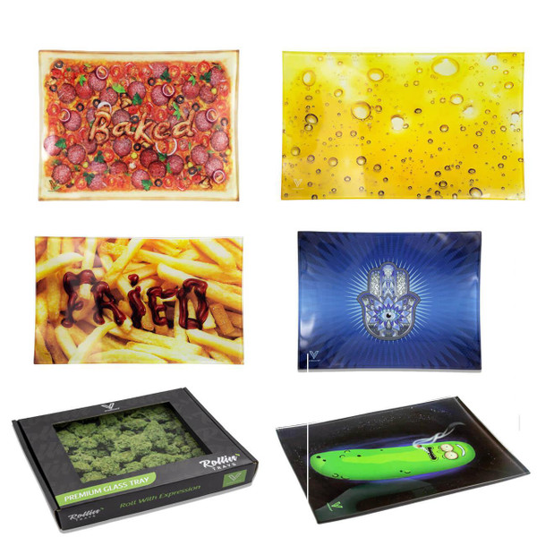 Premium Glass Rolling Tray - Shatter Resistance - Small