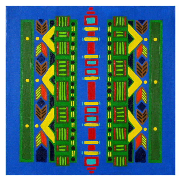 Treadmarks, 14.25" x 14.25" acrylic on canvas by Jordan Hockett.