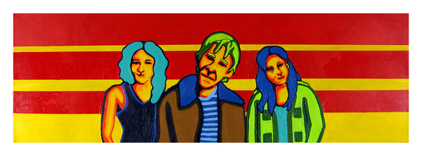 The Gang, 12" x 36" acrylic on canvas by Jordan Hockett.