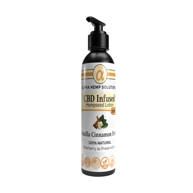 CBD-Infused Elderberry Relief Lotion - Vanilla Cinnamon Frost (Pump Bottle)