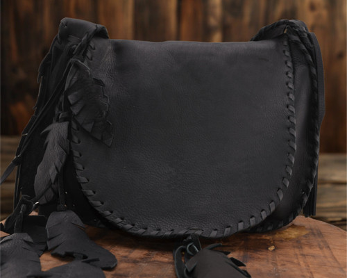  "WHISPERING FEATHER" SHOULDER BAG • BLACK 