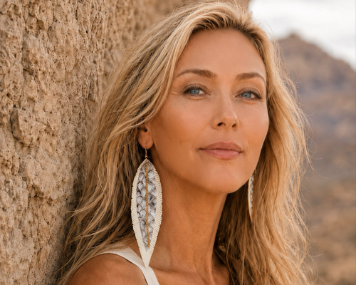Exotic Skin Feathers - Natural Python - Cream