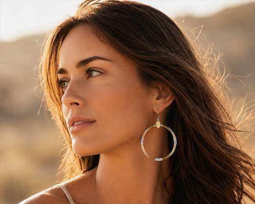 Mesa Gold Hoops - Pearl