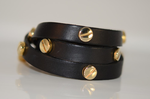 Rivet Luxe Wrap Bracelet Black