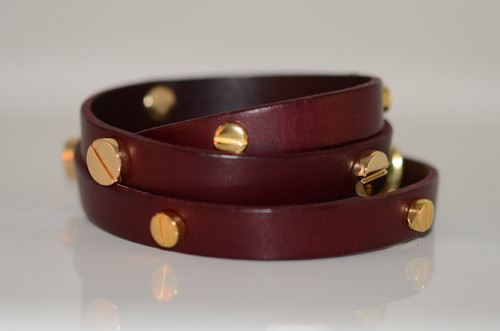  Rivet Luxe Wrap Bracelet  Burgundy 