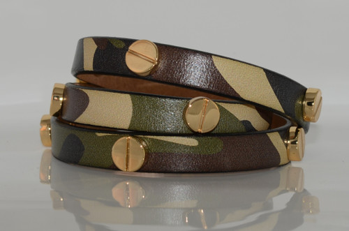  Rivet Luxe Wrap Bracelet Camo Gold 
